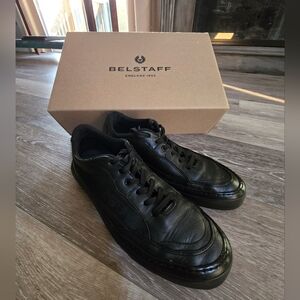 Belstaff Signature Black Leather Sneakers for Men / Originally $295.00